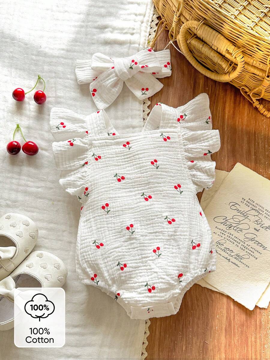 Baby Floral Print Sleeveless Jumpsuit for Casual Summer Daily Wear and Outings