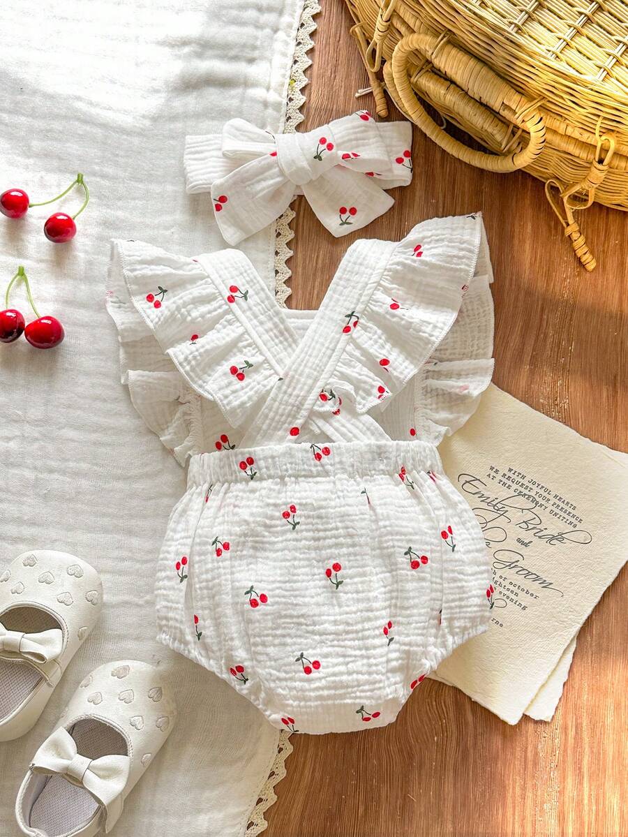 Baby Floral Print Sleeveless Jumpsuit for Casual Summer Daily Wear and Outings