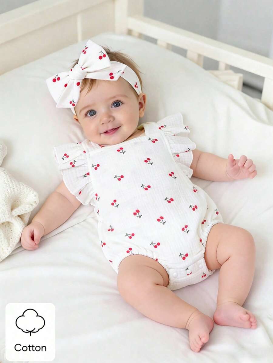 Baby Floral Print Sleeveless Jumpsuit for Casual Summer Daily Wear and Outings