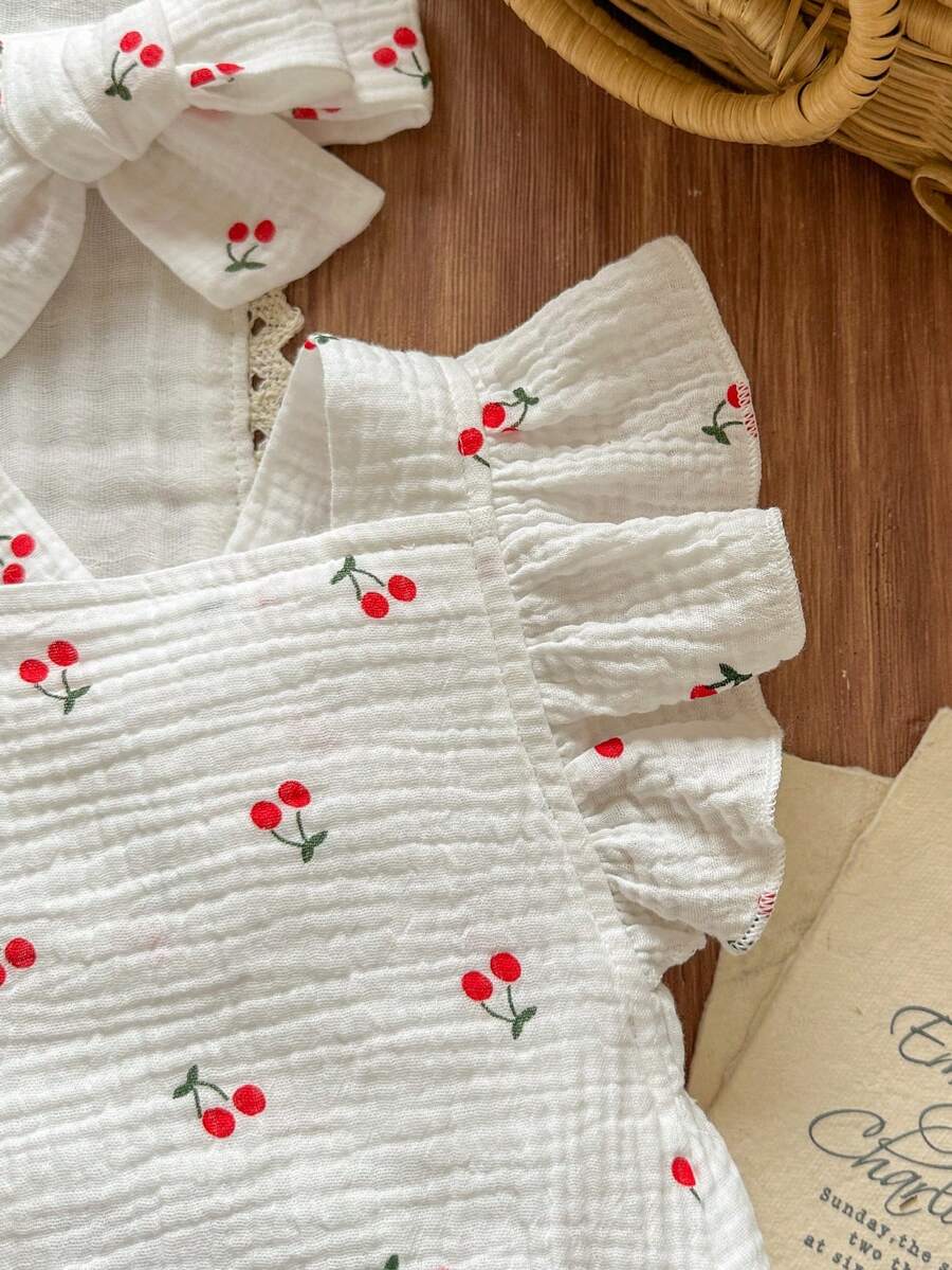 Baby Floral Print Sleeveless Jumpsuit for Casual Summer Daily Wear and Outings