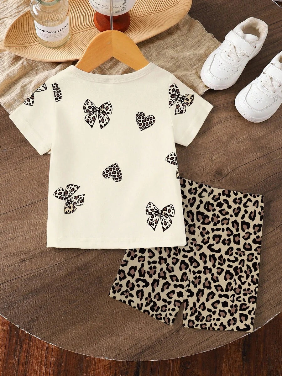 Vacation Ready Floral Print Set For Baby Girls With Tee And Shorts