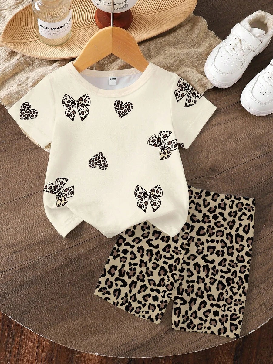 Vacation Ready Floral Print Set For Baby Girls With Tee And Shorts