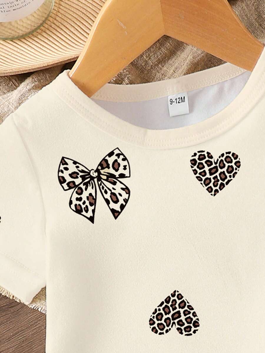 Vacation Ready Floral Print Set For Baby Girls With Tee And Shorts