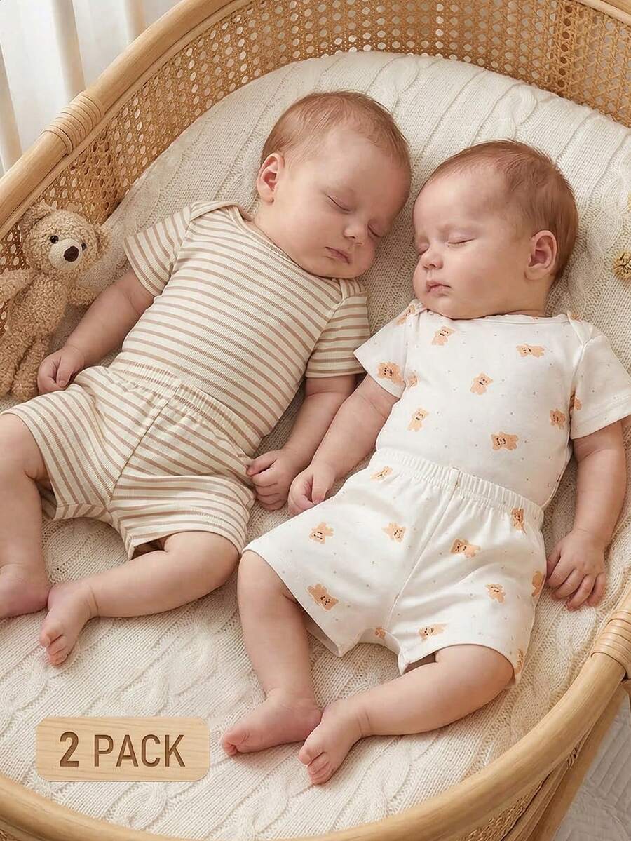 Baby Lion Print Romper and Shorts Set for Daily Wear and Photoshoots