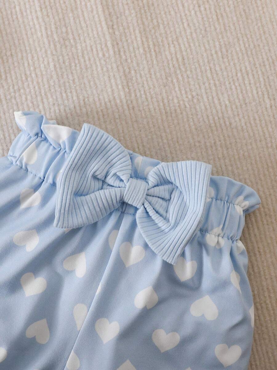 Cute Kids 3-Piece Casual Outfit Set For Toddlers – Embroidery Bodysuit, Soft Pants & Matching Bow Headband