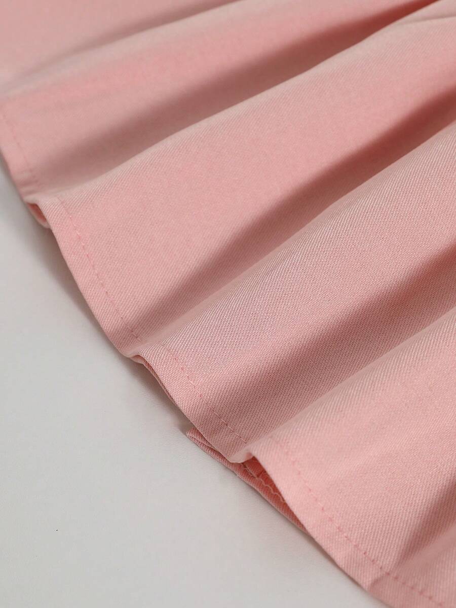 Baby Lace Collar Pink Bow Dress for Elegant Retro Summer Wear