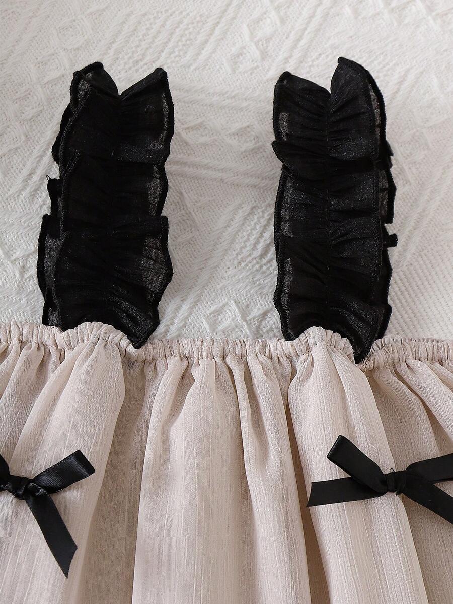 Baby Girl Butterfly Appliques Mesh Overlay Princess Dress for Birthday Party