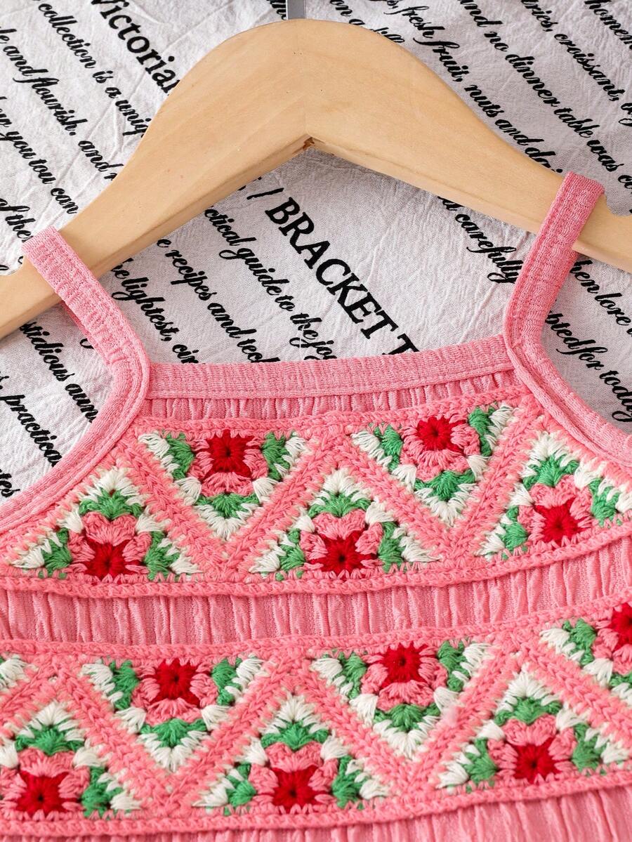 Delicate Strap Top And Solid Pants Set For Toddler Girls Casual Outfit
