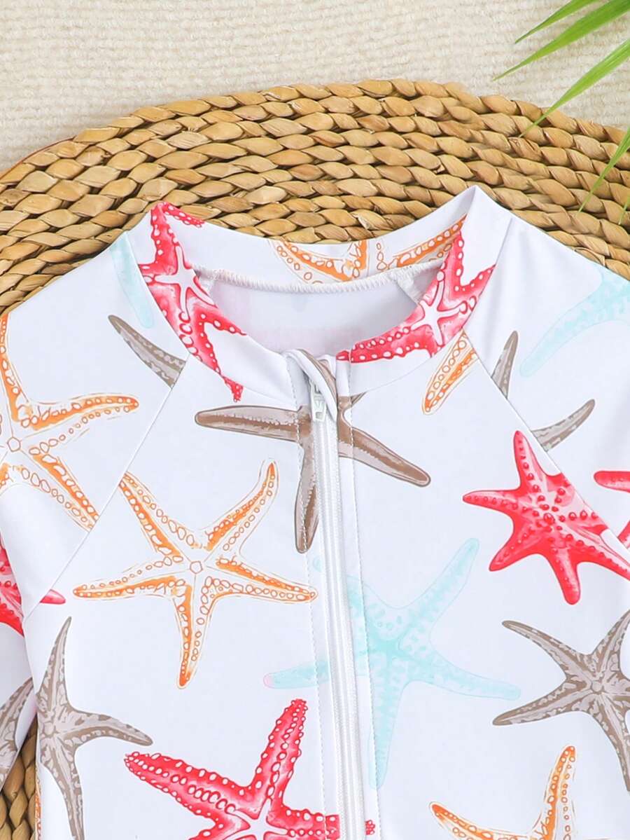 Toddler Girls Long Sleeve Butterfly One Piece Swimsuit Beach Vacation Outfit