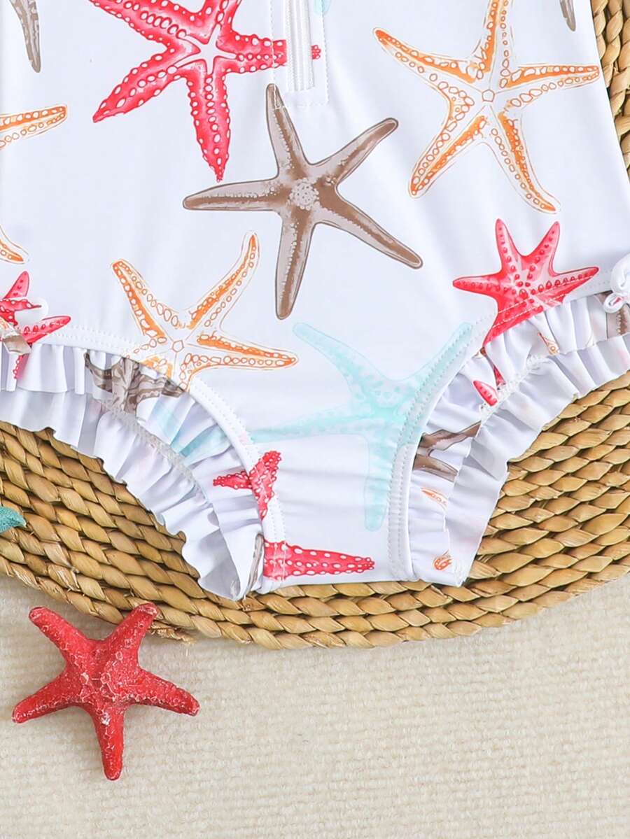 Toddler Girls Long Sleeve Butterfly One Piece Swimsuit Beach Vacation Outfit