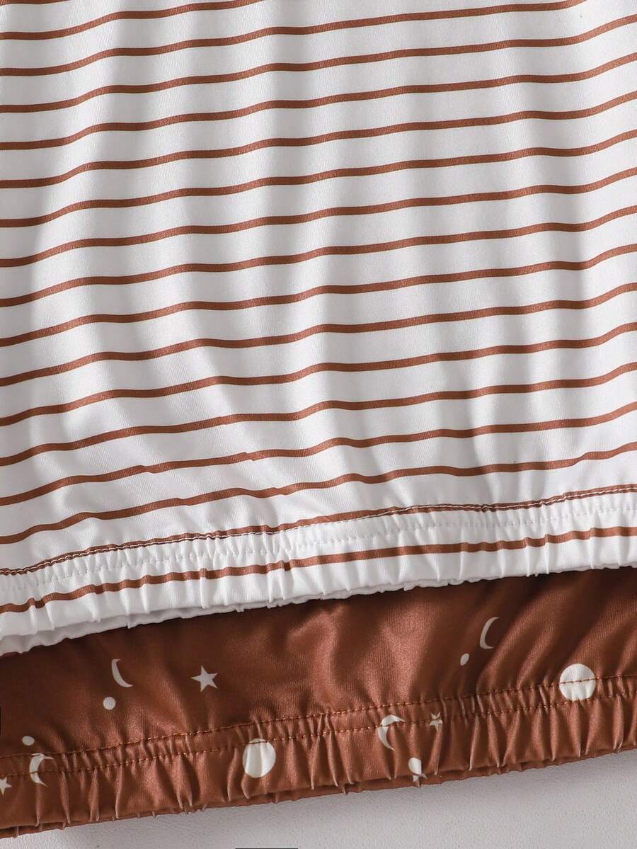 2PCS Baby Star Moon Cloud Print Long Sleeve Pajama Set for Cozy Sleepwear