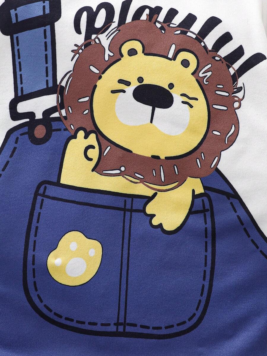 Baby Boy Summer Romper Featuring Cute Cartoon Panda Design