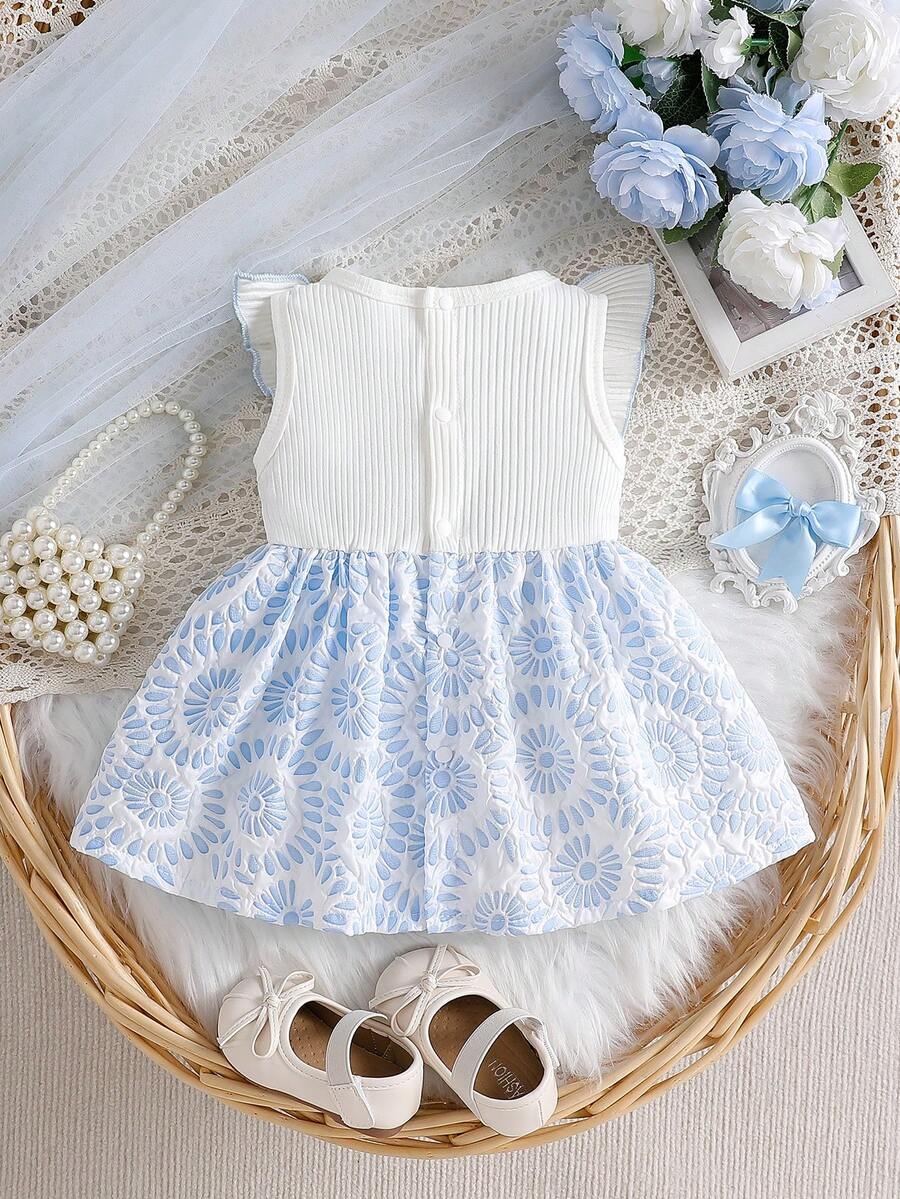 Baby Lace Collar Pink Bow Dress for Elegant Retro Summer Wear