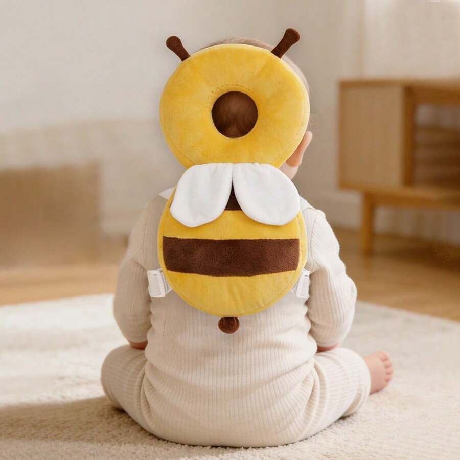 Baby Head Protection Backpack Adjustable Anti Fall Cushion Pad for Crawling and Walking Toddlers Bee Design