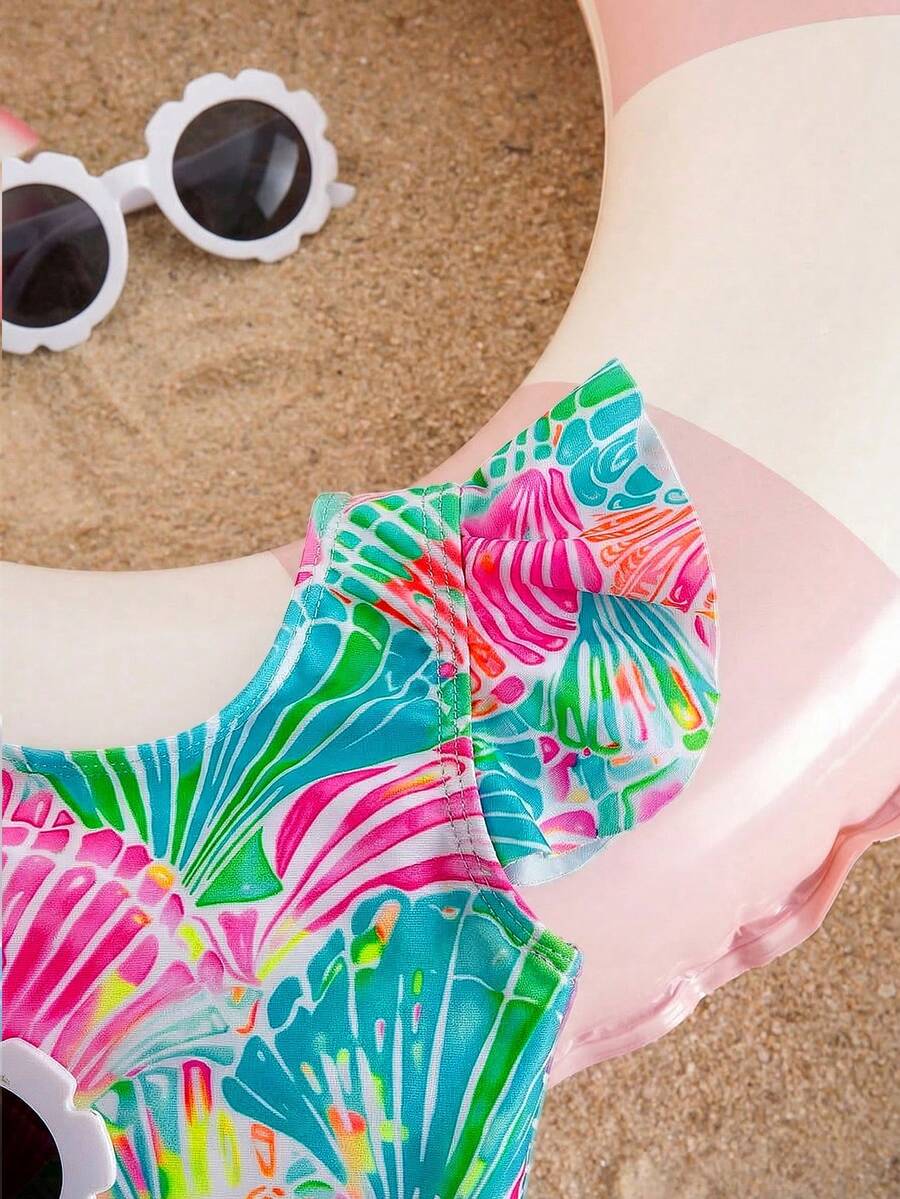 Cute Back Bow Swimwear For Little Girls Summer Beach Vacation Outfit