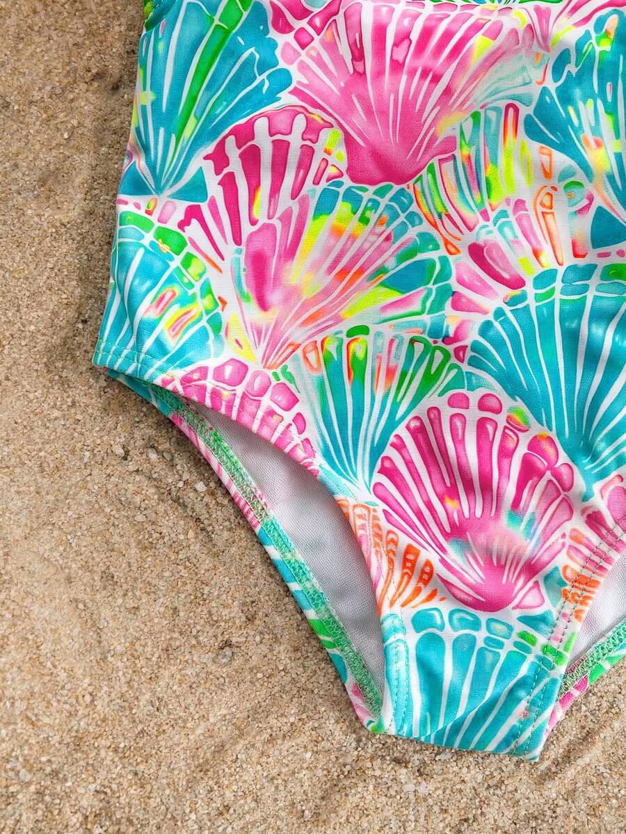 Cute Back Bow Swimwear For Little Girls Summer Beach Vacation Outfit