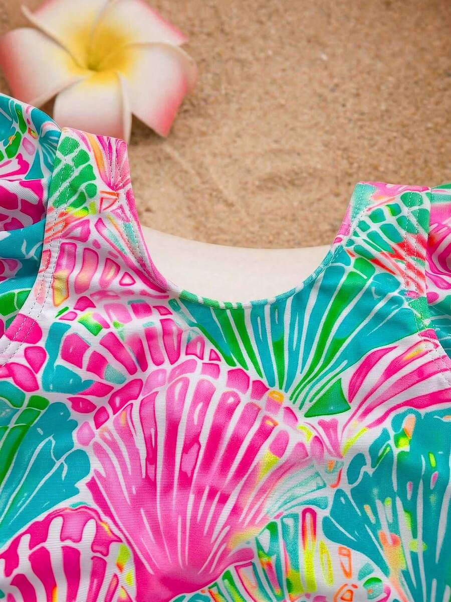 Cute Back Bow Swimwear For Little Girls Summer Beach Vacation Outfit