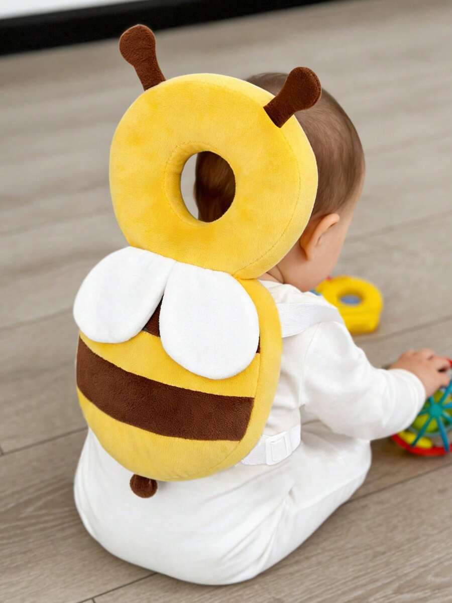 Baby Head Protection Backpack Adjustable Anti Fall Cushion Pad for Crawling and Walking Toddlers Bee Design