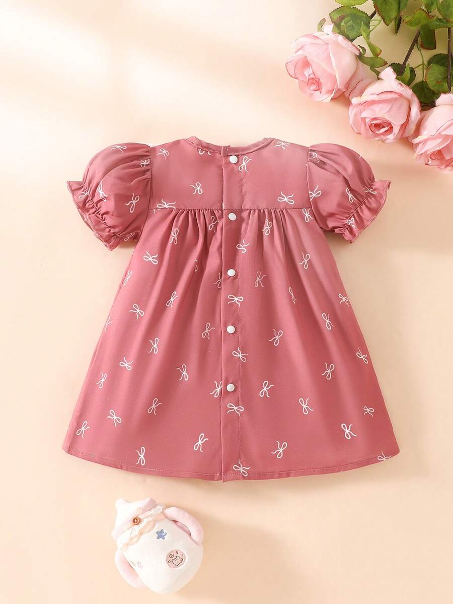 Baby Embroidered Puff Sleeve Dress for Cute Summer Outings and Photoshoots