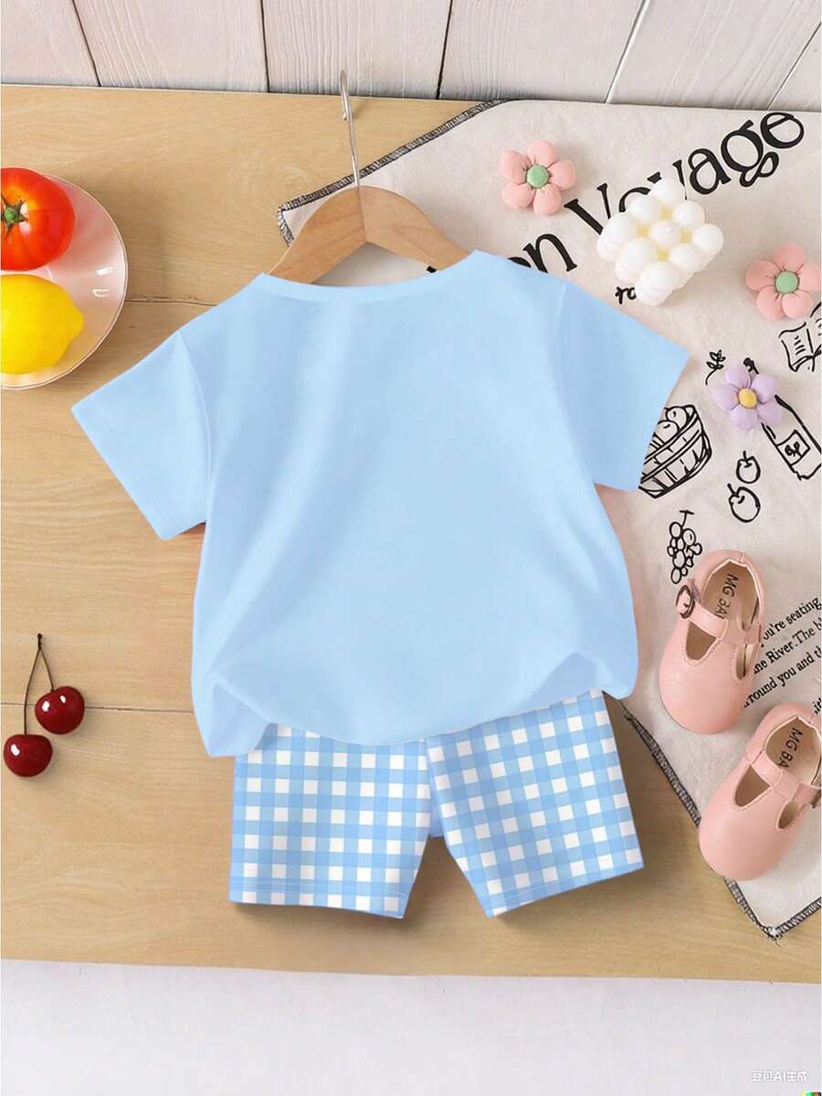 Vacation Ready Floral Print Set For Baby Girls With Tee And Shorts