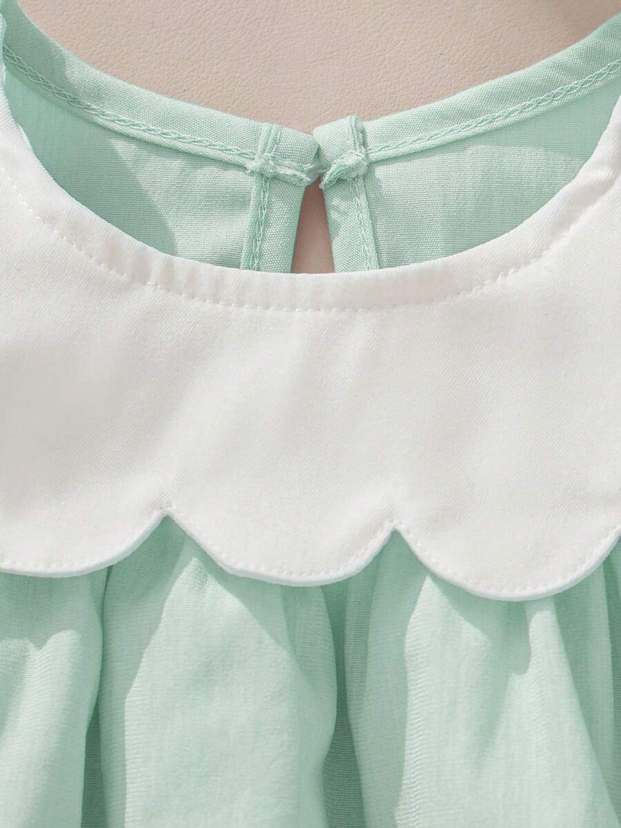 Sleeveless Long Dress with Embroidered Cartoon Duck for Toddler Girls