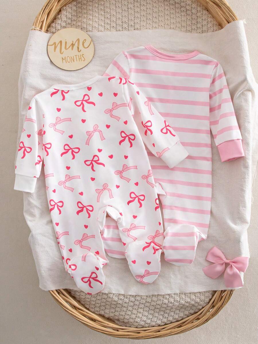 Floral Long Sleeve Baby Pajama Set for Newborn Girls Soft Summer Sleepwear