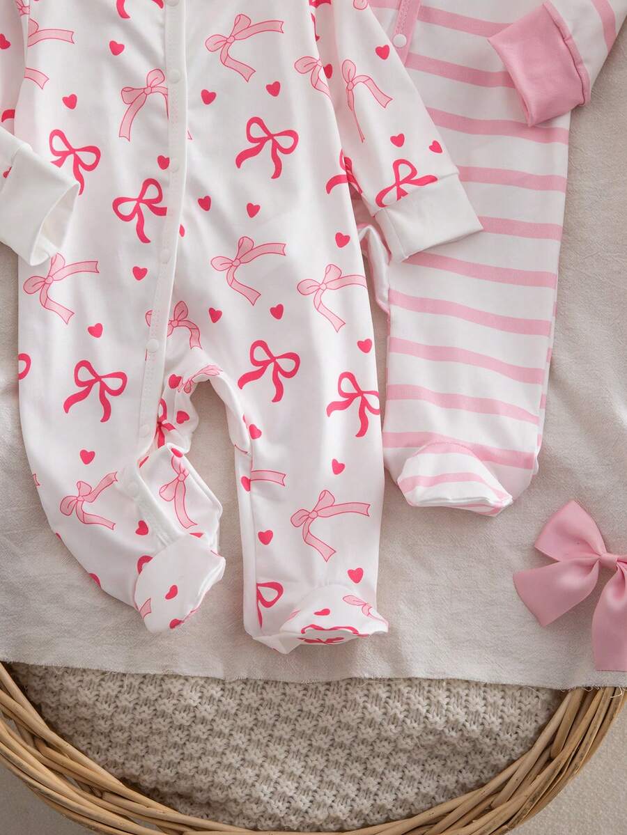 Floral Long Sleeve Baby Pajama Set for Newborn Girls Soft Summer Sleepwear