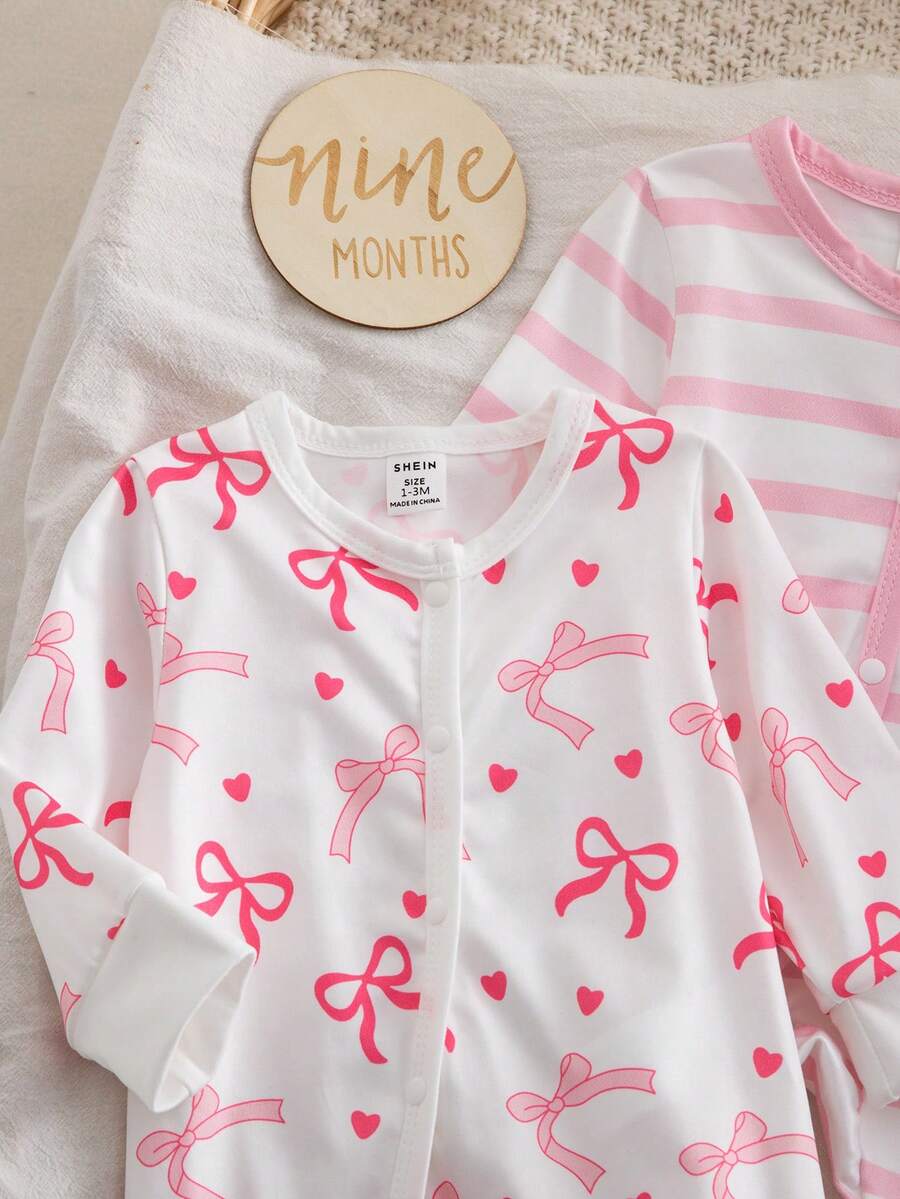 Floral Long Sleeve Baby Pajama Set for Newborn Girls Soft Summer Sleepwear