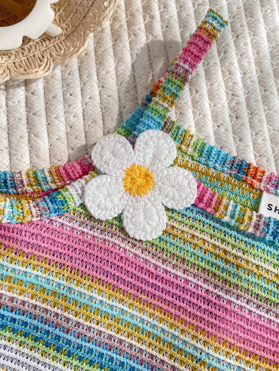 Floral Suspender Dress with Matching Bag, 2-Piece Set for Baby Girls
