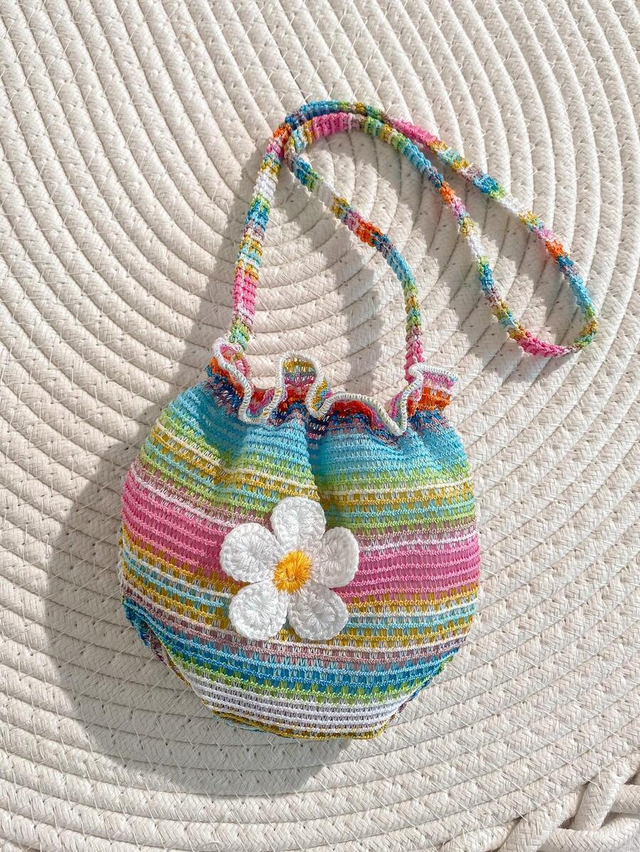 Floral Suspender Dress with Matching Bag, 2-Piece Set for Baby Girls