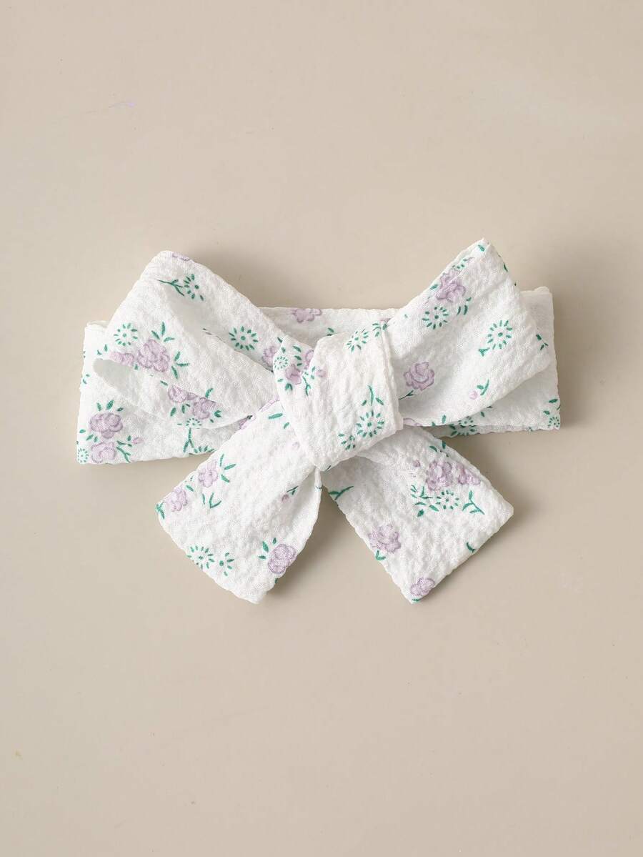 2PCS Baby Blue Floral Dress and Headband Set for Cute Summer Tea Parties and Outings