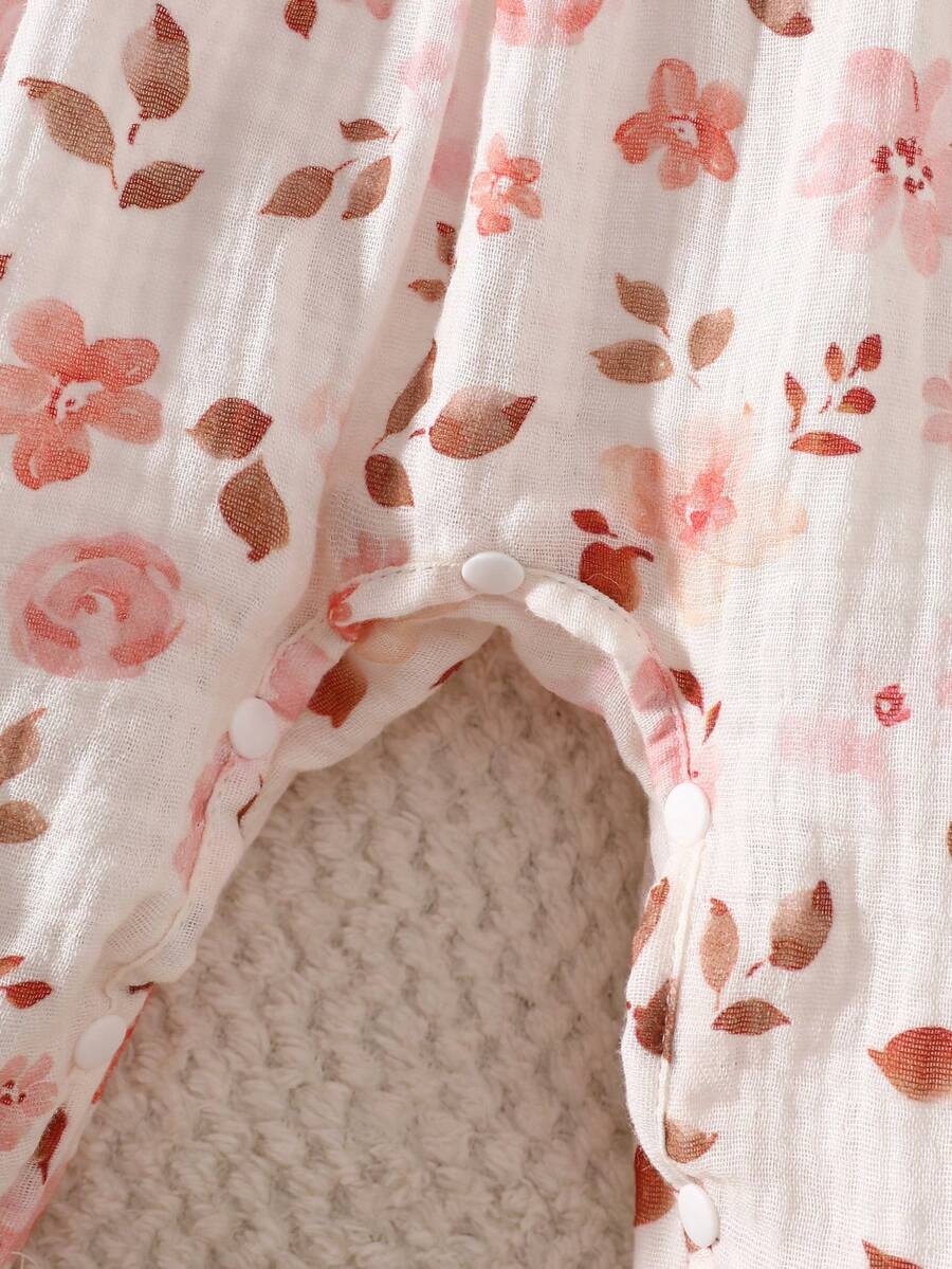 Baby Floral Butterfly Decor Long Sleeve Romper for Cute Daily Wear and Outings