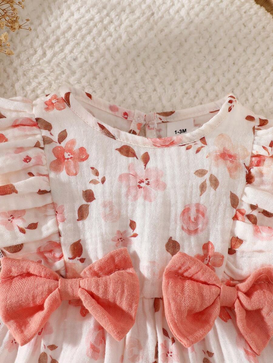 Baby Floral Butterfly Decor Long Sleeve Romper for Cute Daily Wear and Outings