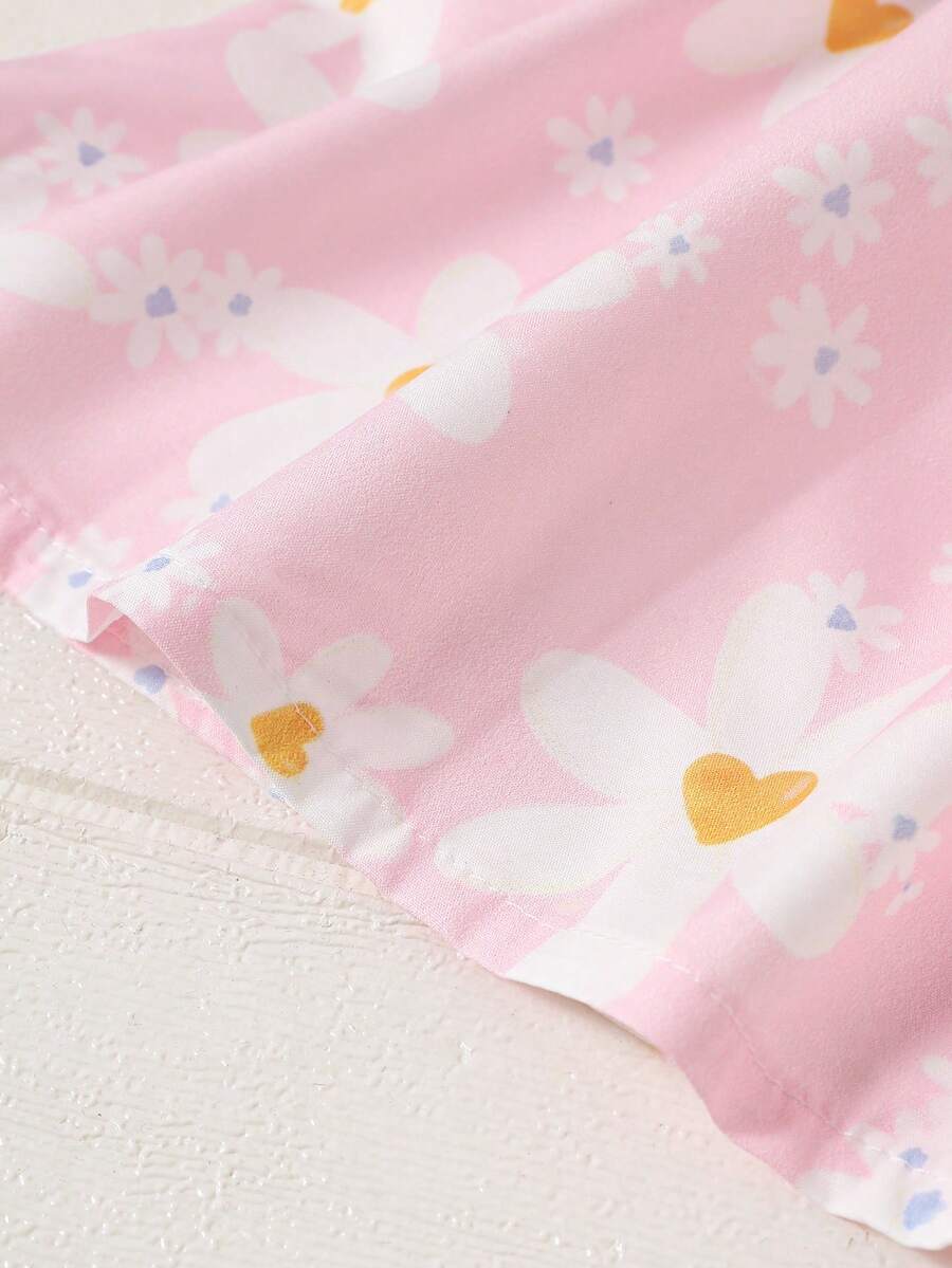 2PCS Baby Watercolor Floral Dress and Hairband Set for Cute Summer Outings