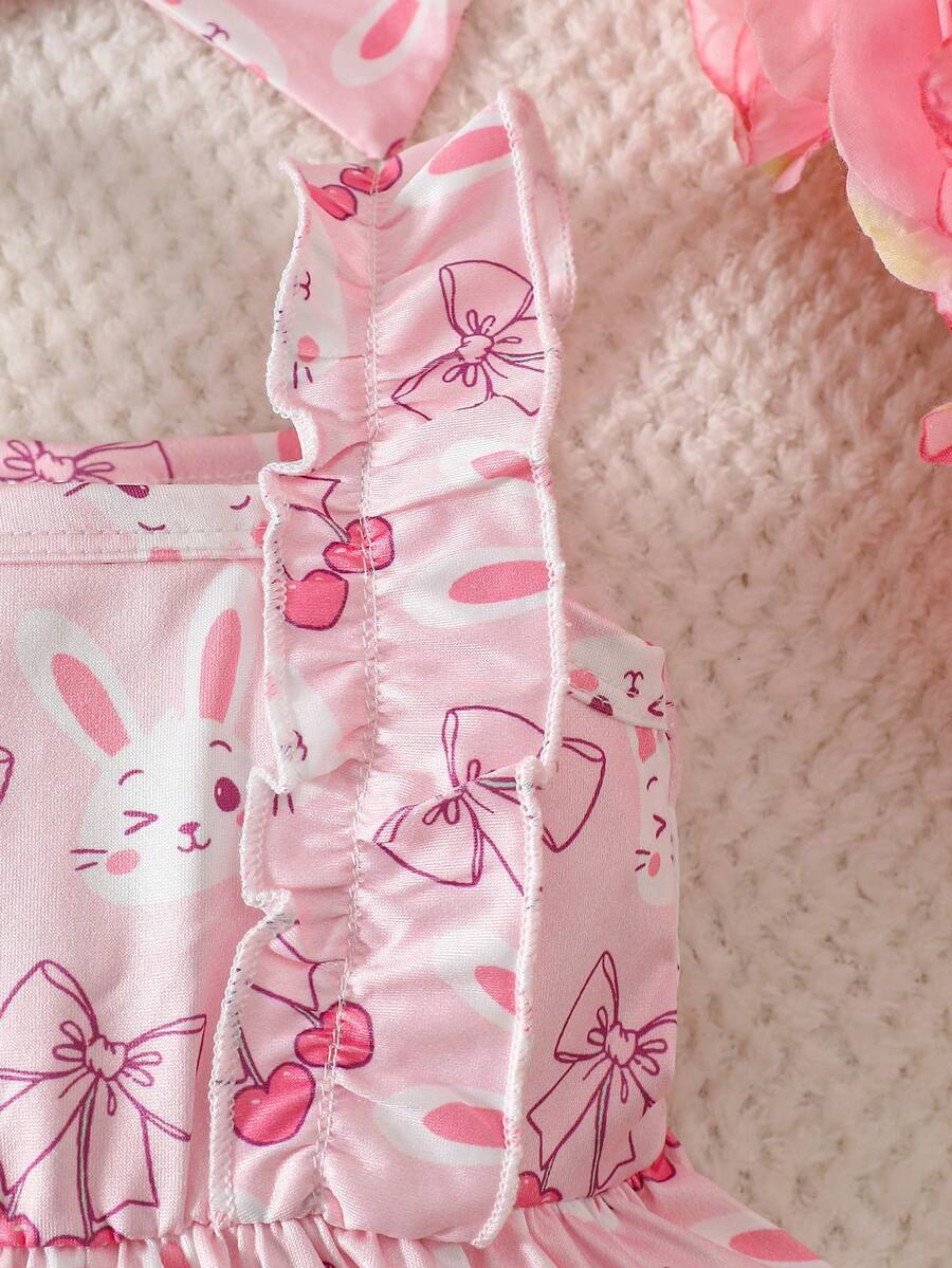 2PCS Baby Strawberry Plaid Dress and Bow Headband Set for Cute Spring and Summer Outings