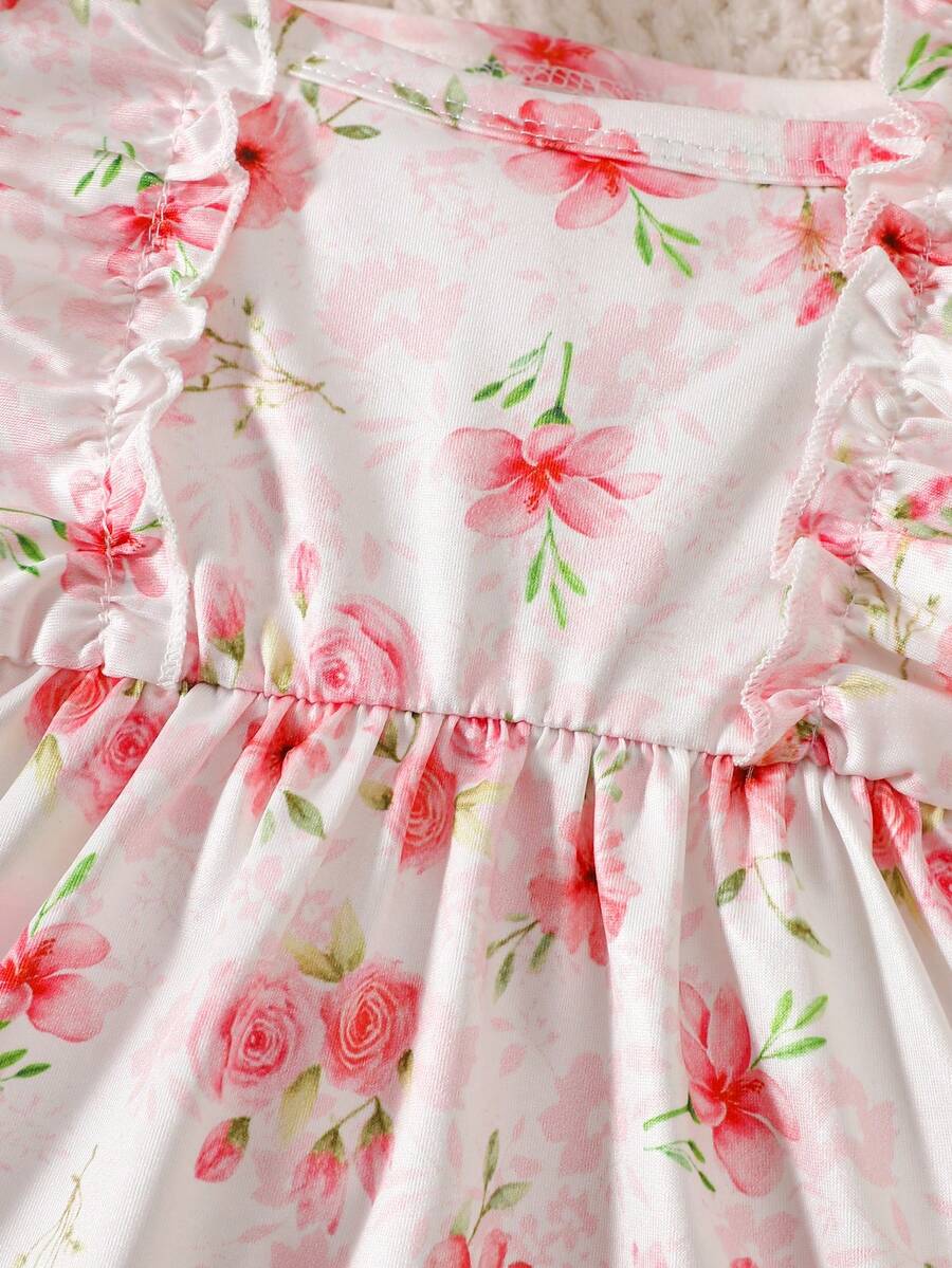 2PCS Baby Strawberry Plaid Dress and Bow Headband Set for Cute Spring and Summer Outings