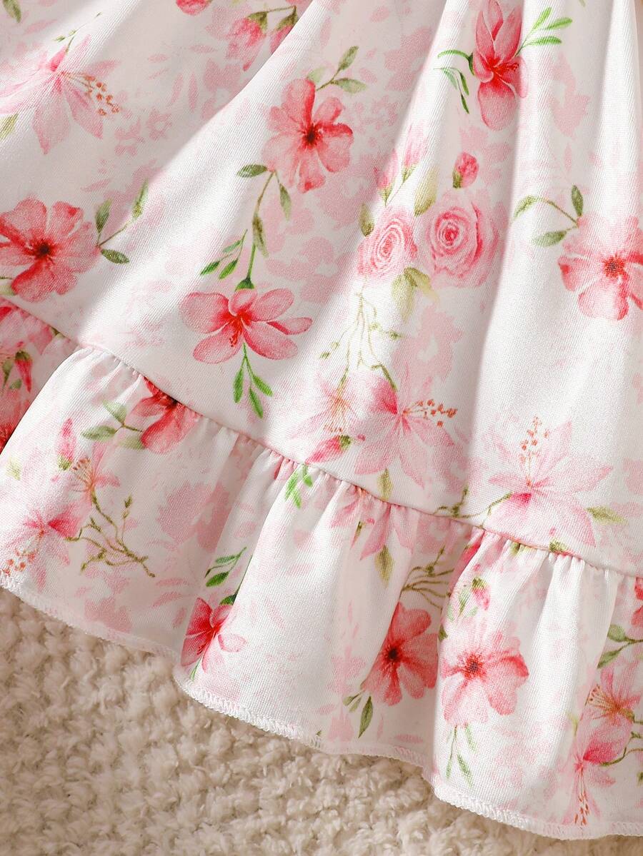 2PCS Baby Strawberry Plaid Dress and Bow Headband Set for Cute Spring and Summer Outings