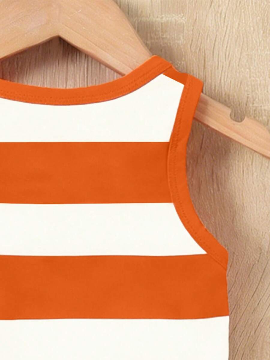 Baby Boy Letter Print Tank Top and Palm Tree Print Shorts 3 Piece Summer Outfit Set with Sunglasses