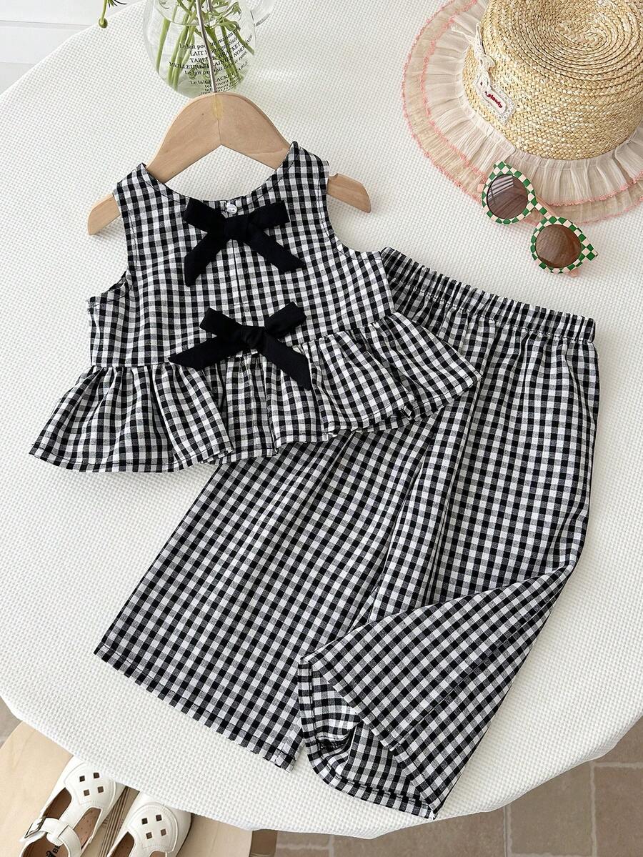 Casual Summer Pants Outfit For Kids Girls Ditsy Floral Fashion Wear
