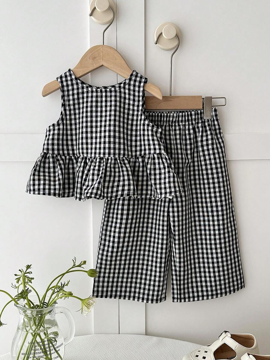 Casual Summer Pants Outfit For Kids Girls Ditsy Floral Fashion Wear