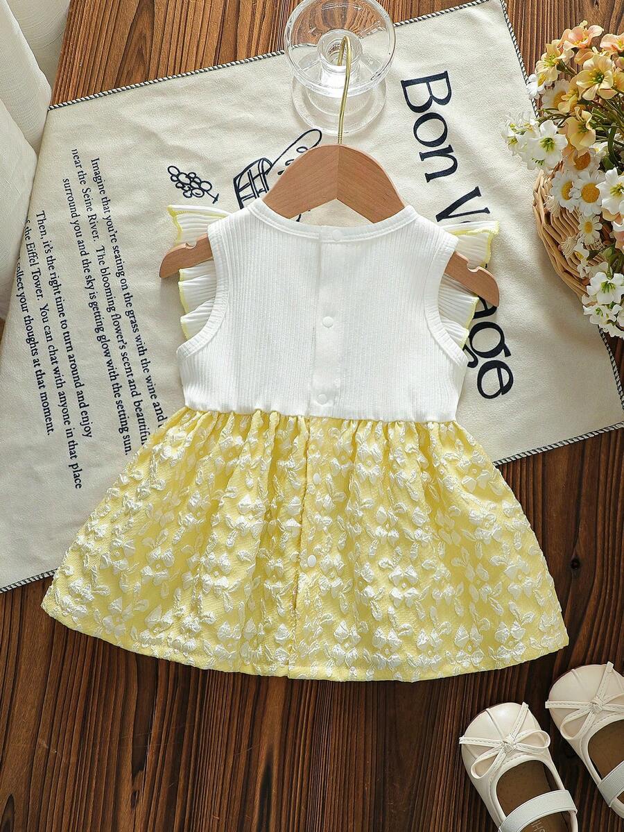 Baby Lace Collar Pink Bow Dress for Elegant Retro Summer Wear