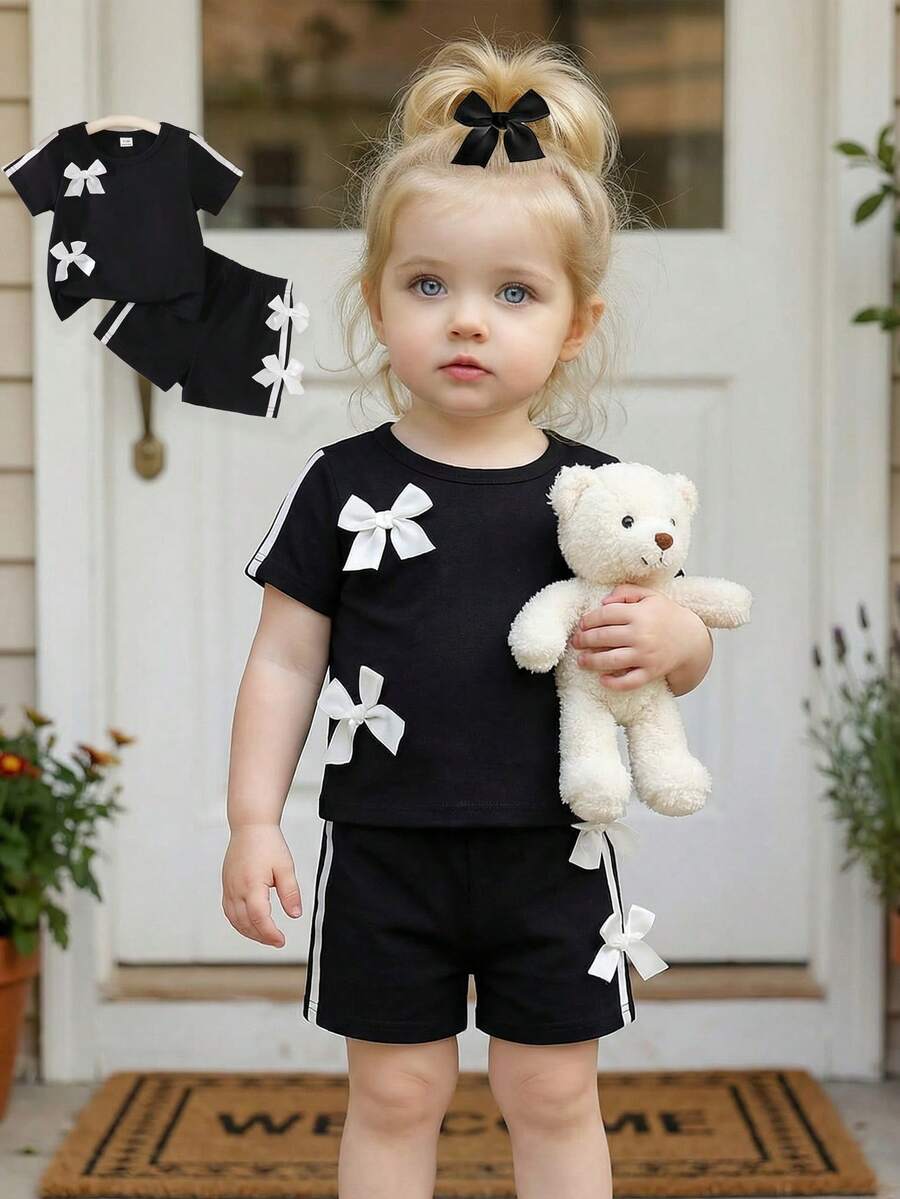 Pride Rainbow Short Sleeve Top & Shorts Set for Toddler Girls