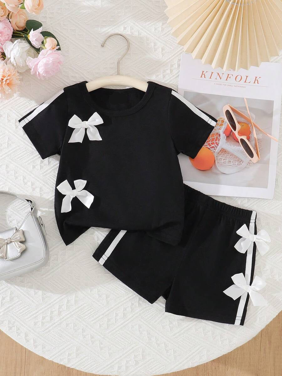 Pride Rainbow Short Sleeve Top & Shorts Set for Toddler Girls