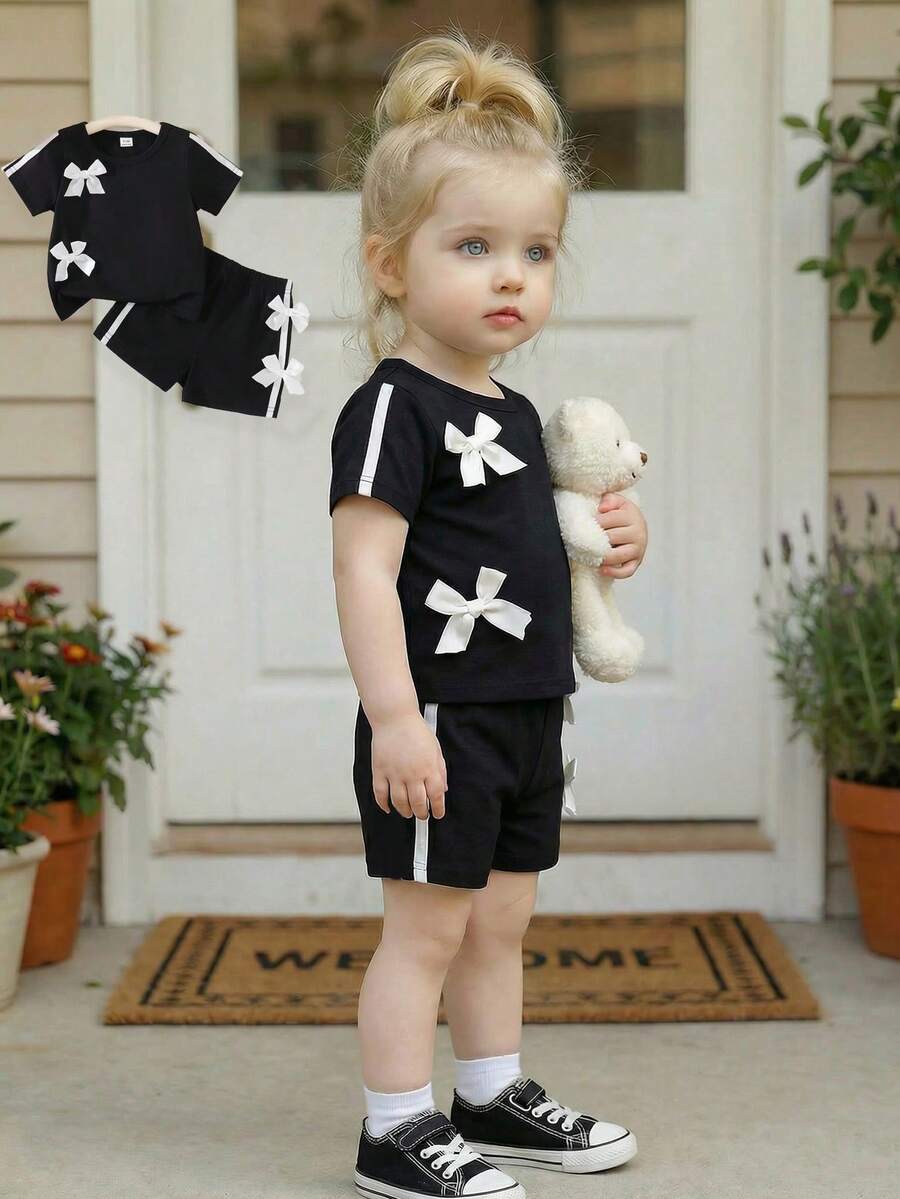 Pride Rainbow Short Sleeve Top & Shorts Set for Toddler Girls