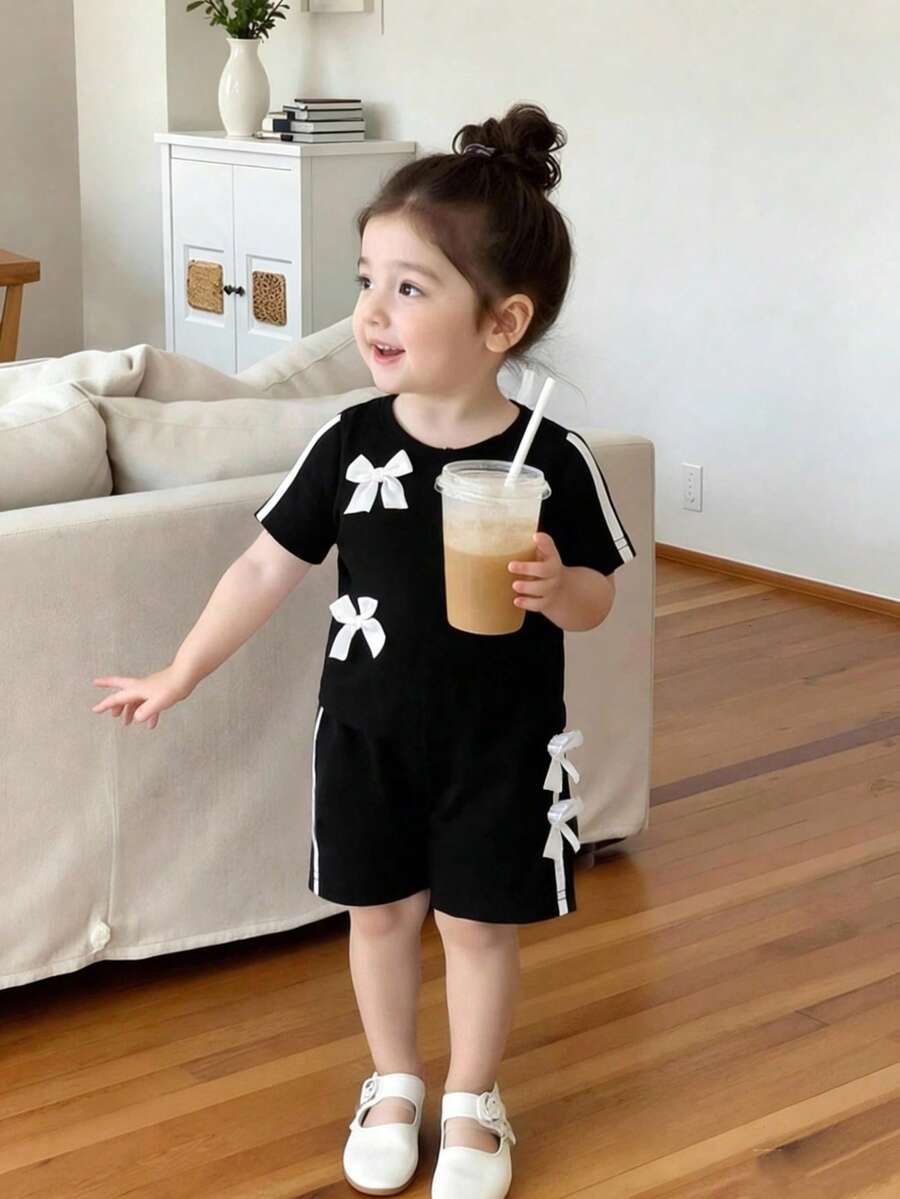 Pride Rainbow Short Sleeve Top & Shorts Set for Toddler Girls
