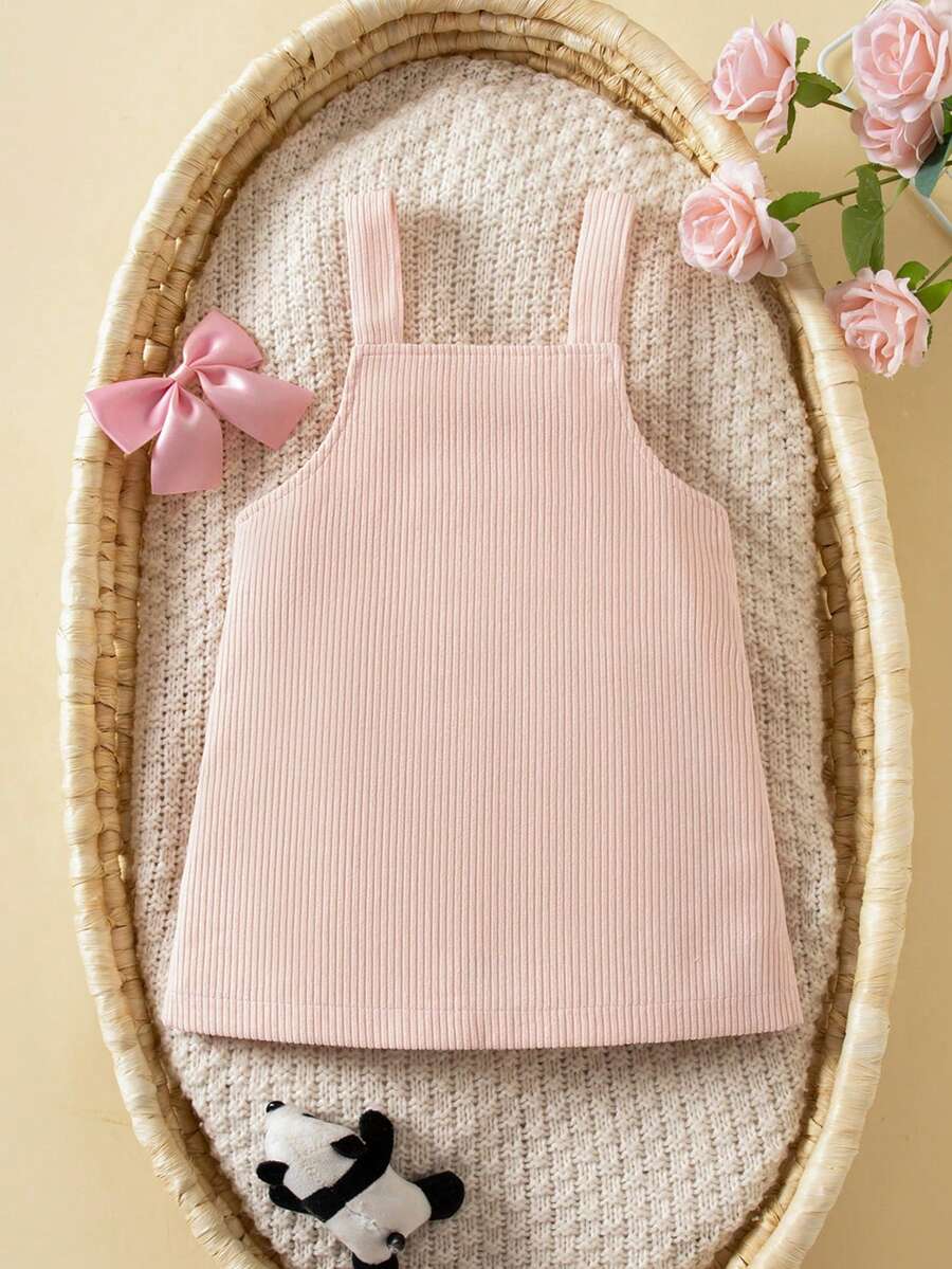 Spring Autumn Suspender Dress - Cute Casual Embroidered Deer Outfit for Baby Girls