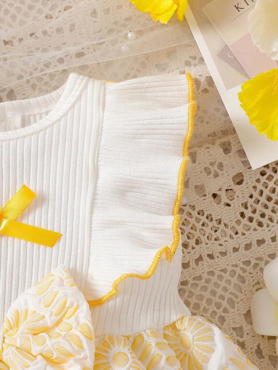 Baby Lace Collar Pink Bow Dress for Elegant Retro Summer Wear