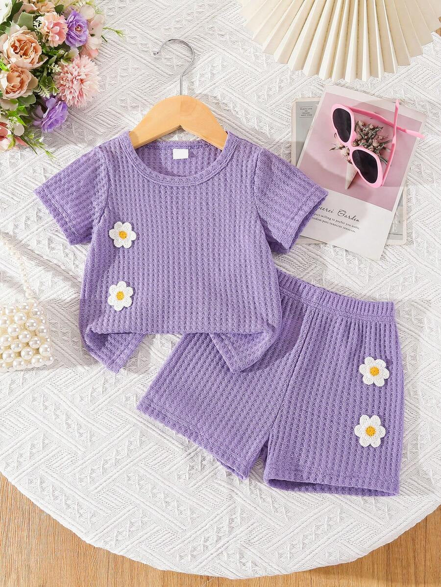 Pride Rainbow Short Sleeve Top & Shorts Set for Toddler Girls