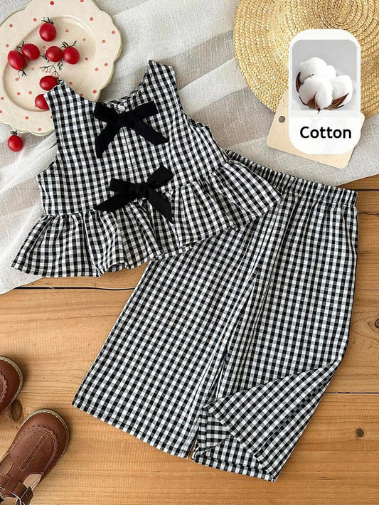 Casual Summer Pants Outfit For Kids Girls Ditsy Floral Fashion Wear