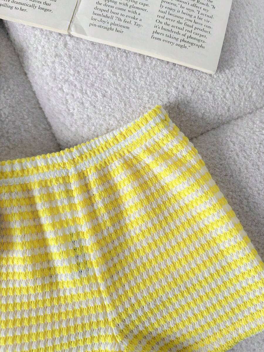 Rainbow Top And Elastic Waist Shorts Set For Toddler Girls Casual Wear